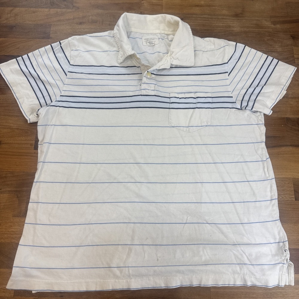 American Eagle Y2K Men's Medium Vintage Fit Graphic Polo Tee Shirt - A00011